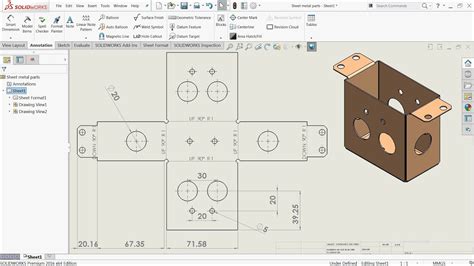 sheet metal solidworks practice